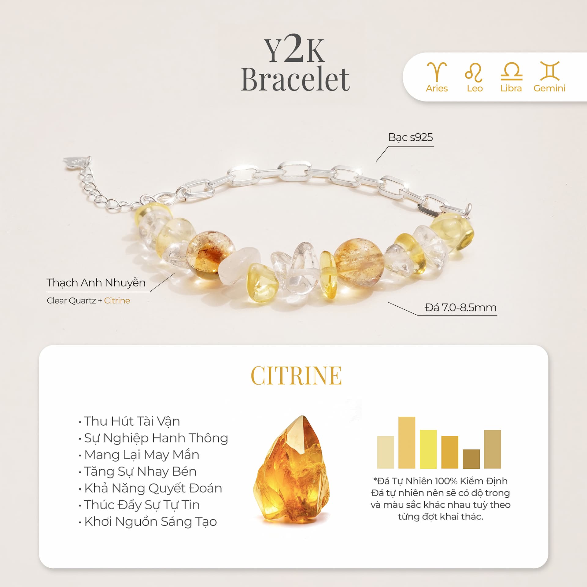 Vòng Tay Bạc Nữ SINCERA Y2K  | Bạc s925 Mix Đá thumbnail 2