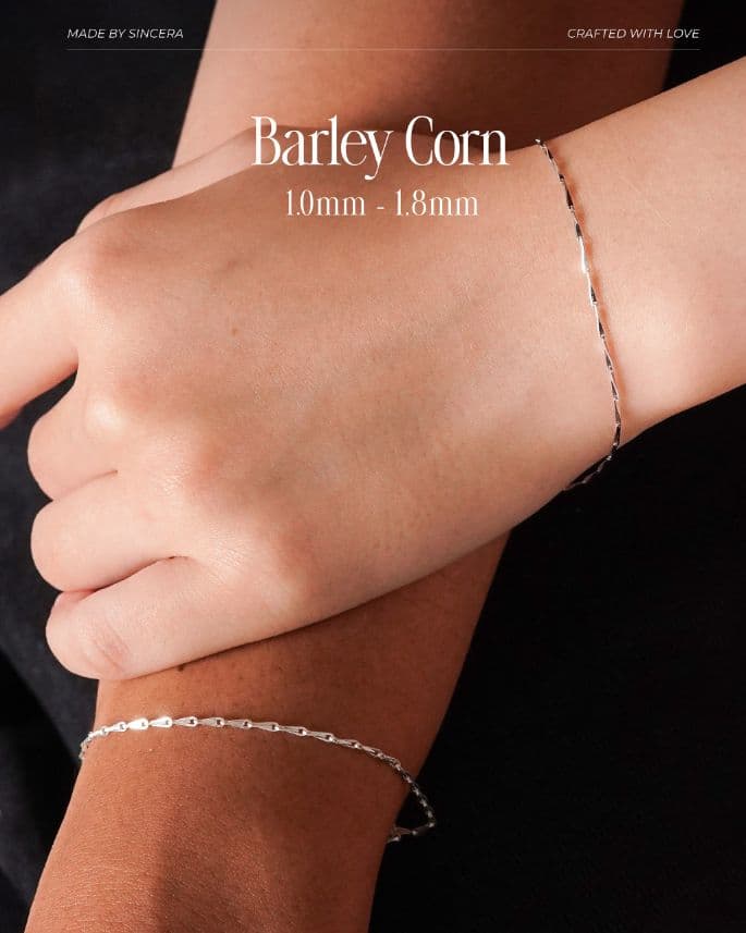 Lắc Tay Bạc s925 Sincera Barley Corn Chain thumbnail 1