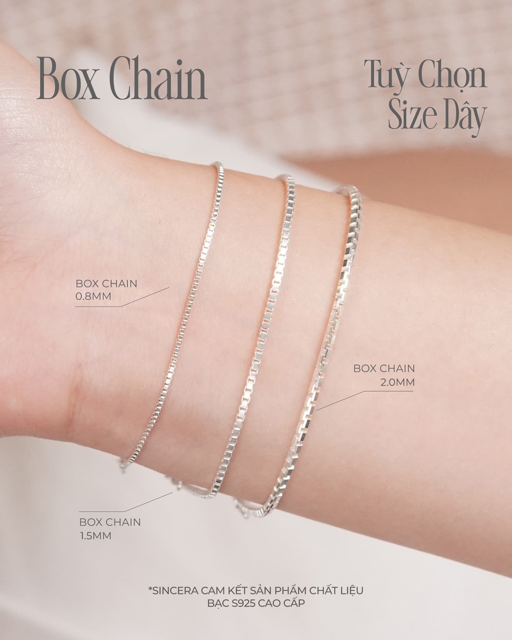 Vòng Tay Sincera Box Shook | Không Charm thumbnail 2