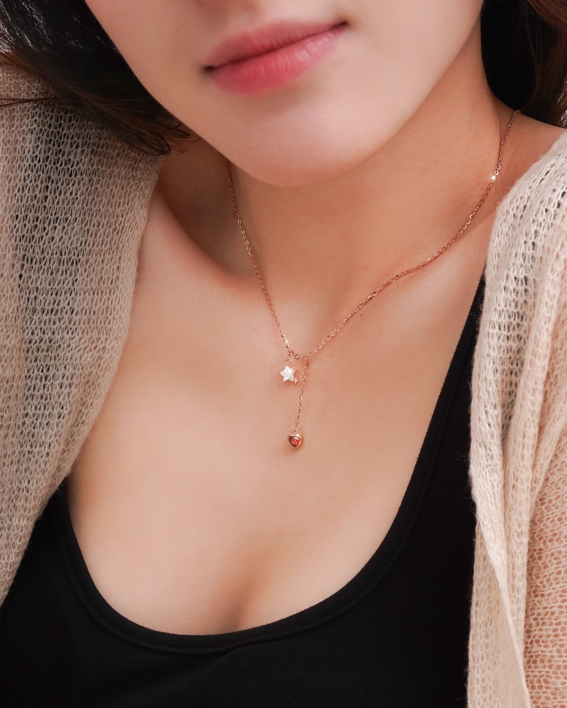 Dây Chuyền Sincera Star Heart Đá CZ | Bạc s925 thumbnail 2