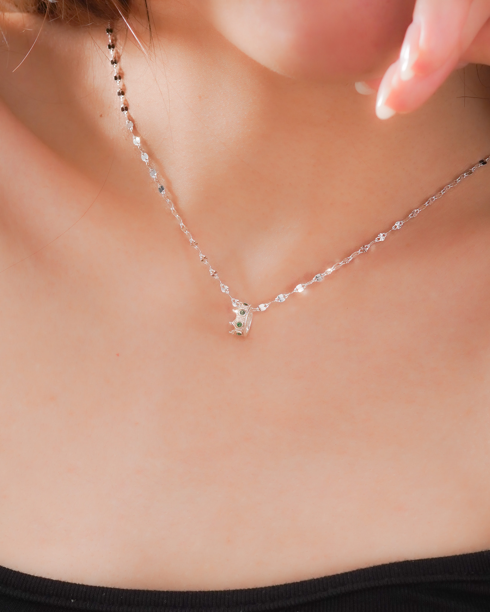 Charm Sincera Crown Khảm Đá Cz - Bạc s925 5