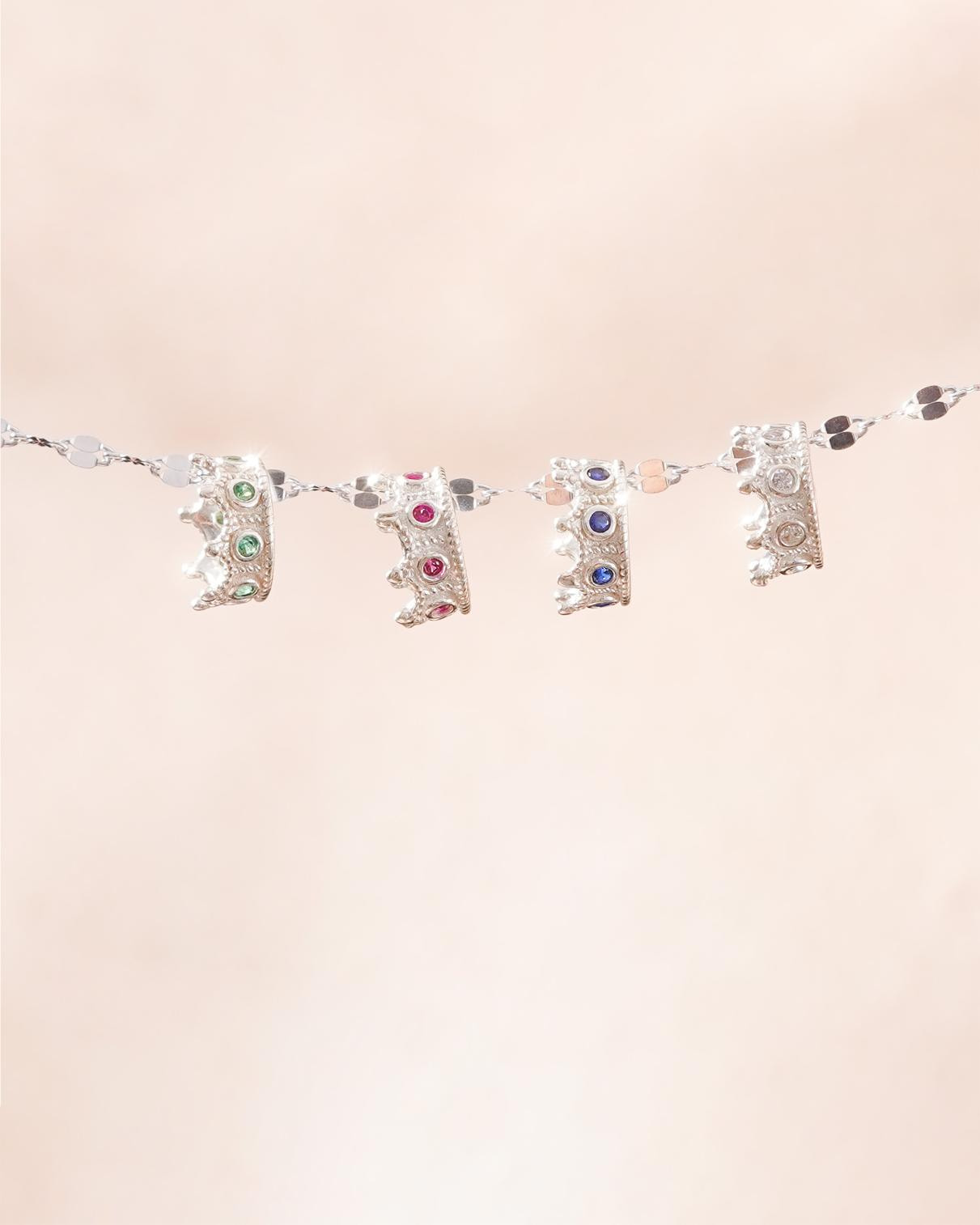 Charm Sincera Crown Khảm Đá Cz - Bạc s925 3