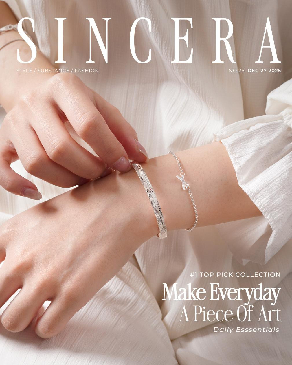 Sincera Élan Grace Bangle | Silver 950 5