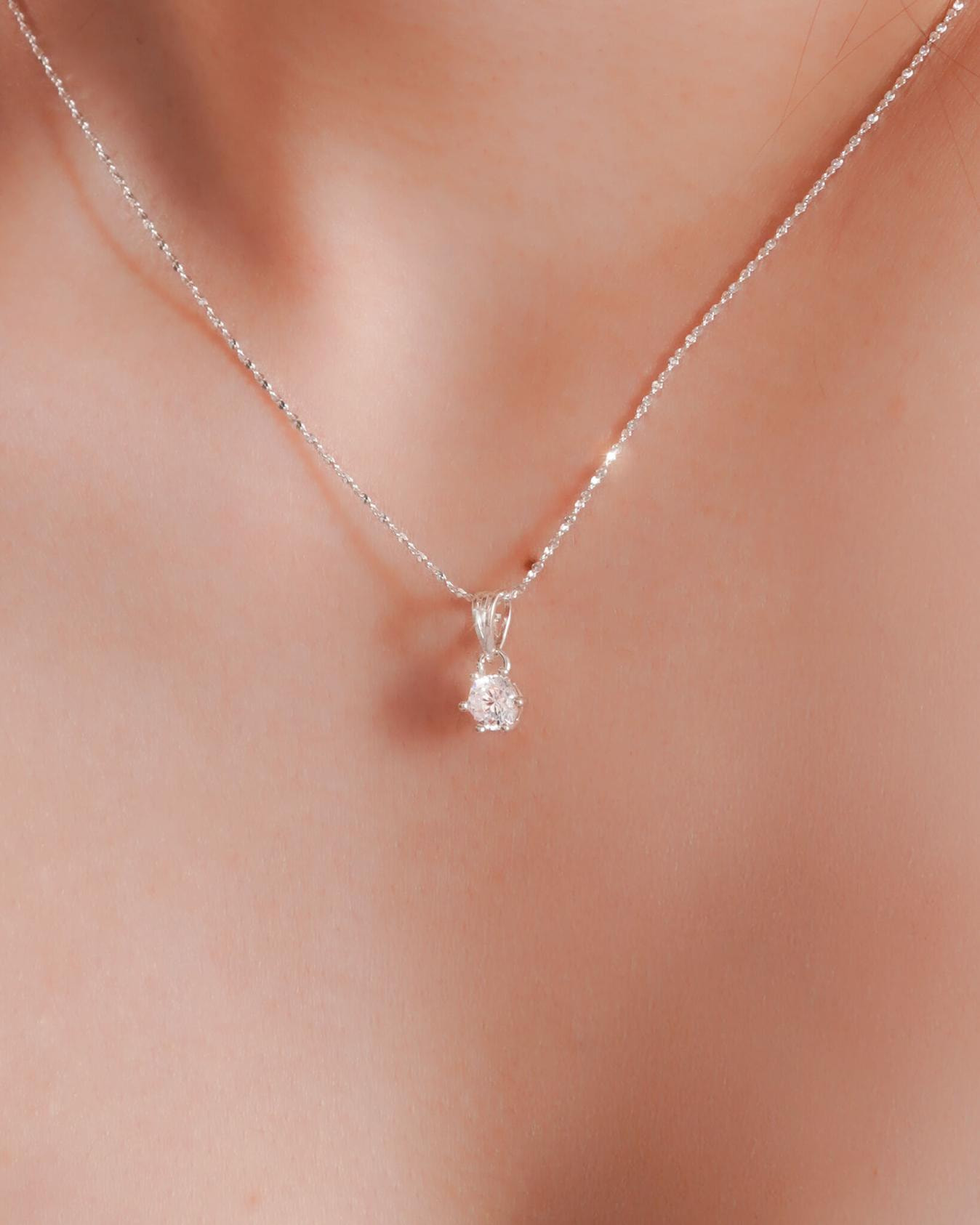 Dây/ Mặt Dây Chuyền Sincera Metor Đá CZ 5mm | Bạc s925 1