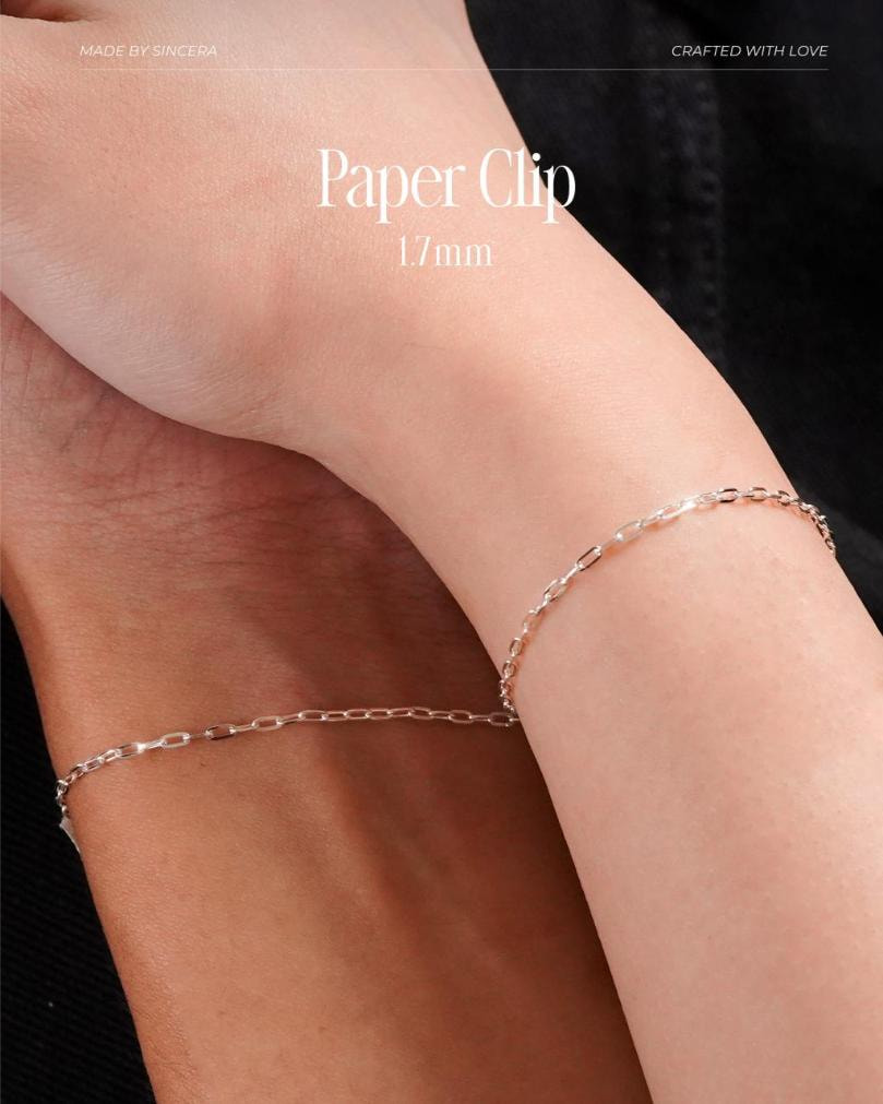 Lắc Tay Bạc s925 Sincera PaperClip Chain 1